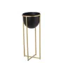 Blumentopf Alexandra House Living Schwarz Gold Metall 21 x 21 x 50 cm Mit Unterstützung von Alexandra House Living, Übertöpfe...