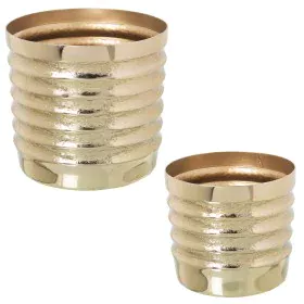 Set of Planters Alexandra House Living Golden Aluminium (2 Pieces) by Alexandra House Living, Cachepots - Ref: D1622133, Pric...