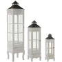 Lanterns Alexandra House Living White Wood Crystal Fir wood (3 Pieces) by Alexandra House Living, Candelabras and candle hold...