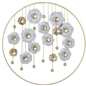 Decoração de Parede Alexandra House Living Branco Dourado Metal Ferro Flor 62 x 3,5 x 62 cm de Alexandra House Living, Escult...