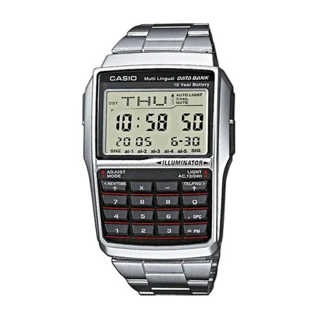 Reloj Hombre Casio DATABANK CALCULATOR STEEL Negro Plateado de Casio, Relojes de pulsera - Ref: S7232305, Precio: 85,17 €, De...