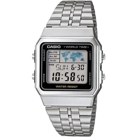 Relógio unissexo Casio VINTAGE Preto Prateado (Ø 34 mm) de Casio, Relógios com braselete - Ref: S7233430, Preço: 71,35 €, Des...