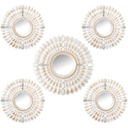 Ensemble de miroirs Alexandra House Living Blanc Doré Plastique 2 x 79 x 48 cm Rond de Alexandra House Living, Miroirs muraux...