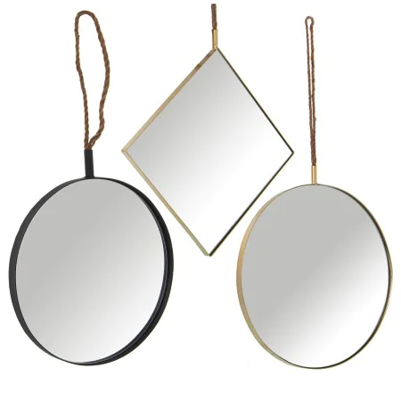 Mirror Set Alexandra House Living Golden Metal 11 x 50 x 50 cm (3 Pieces) by Alexandra House Living, Wall-Mounted Mirrors - R...