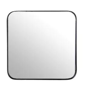 Wall mirror Alexandra House Living Black Metal Squared 4 x 37 x 37 cm by Alexandra House Living, Wall-Mounted Mirrors - Ref: ...