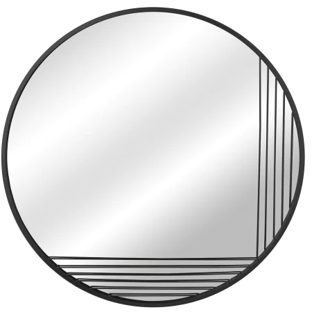 Wall mirror Alexandra House Living Black Metal 7 x 95 x 95 cm Circular by Alexandra House Living, Wall-Mounted Mirrors - Ref:...