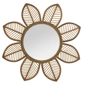 Wall mirror Alexandra House Living Natural Bamboo Natural Fibre Flower 3 x 67 x 68 cm Circular by Alexandra House Living, Wal...