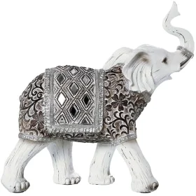 Figura Decorativa Alexandra House Living Blanco Plástico Elefante 12 x 26 x 27 cm de Alexandra House Living, Coleccionables -...