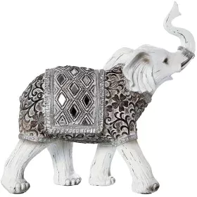 Figura Decorativa Alexandra House Living Blanco Plástico Elefante 12 x 26 x 27 cm de Alexandra House Living, Coleccionables -...