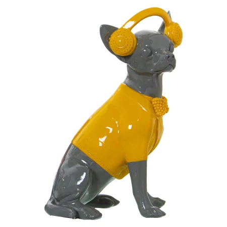 Decorative Figure Alexandra House Living Yellow Grey Plastic Dog Headphones 14 x 26 x 19 cm by Alexandra House Living, Collec...