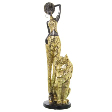 Decorative Figure Alexandra House Living Golden Plastic Lion African Woman 13 x 17 x 38 cm by Alexandra House Living, Collect...