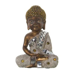 Figura Decorativa Alexandra House Living Branco Dourado Acrílico Plástico Melamina Buda 14 x 9 x 20 cm de Alexandra House Liv...