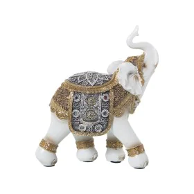 Statua Decorativa Alexandra House Living Bianco Dorato Plastica Elefante 10 x 18 x 21 cm di Alexandra House Living, Oggetti d...