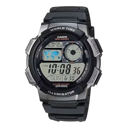 Men's Watch Casio WORLD TIME ILLUMINATOR Black (Ø 43 mm) by Casio, Wrist Watches - Ref: S7273600, Price: 60,74 €, Discount: %