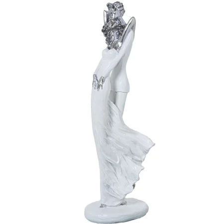 Deko-Figur Alexandra House Living Weiß Silberfarben Acryl Kunststoff Melamine 9 x 8 x 30 cm von Alexandra House Living, Samml...