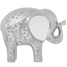 Figura Decorativa Alexandra House Living Blanco Cerámica Elefante Plateado 9 x 19 x 16 cm de Alexandra House Living, Coleccio...