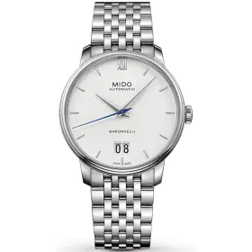 Relógio masculino Mido BARONCELLI Prateado (Ø 40 mm) de Mido, Relógios com braselete - Ref: S7279037, Preço: 890,89 €, Descon...