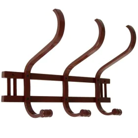 Wall mounted coat hanger Alexandra House Living Walnut Wood 45 x 31 x 21 cm by Alexandra House Living, Wall Coat Racks - Ref:...