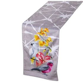 Camino de Mesa Alexandra House Living Gris Textil 180 x 30 cm Terciopelo Floral Pájaro de Alexandra House Living, Caminos de ...