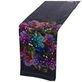 Table Runner Alexandra House Living Black Textile 180 x 30 cm Velvet Floral by Alexandra House Living, Table Runners - Ref: D...