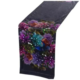 Chemin de Table Alexandra House Living Noir Textile 180 x 30 cm Velours Floral de Alexandra House Living, Chemin de table - R...