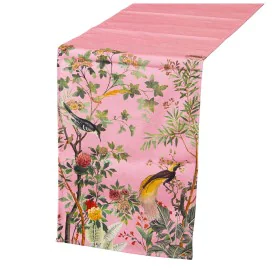 Table Runner Alexandra House Living Pink Textile 33 x 180 cm Cotton Birds by Alexandra House Living, Table Runners - Ref: D16...