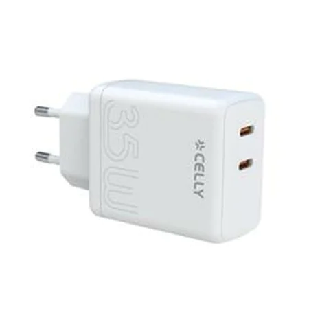 Chargeur mural Celly TC2USBC35WWH Blanc de Celly, Chargeurs - Réf : S77102863, Prix : 24,05 €, Remise : %