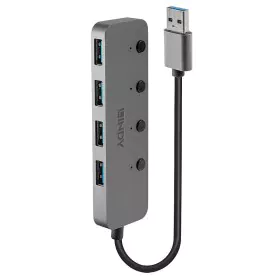 Hub USB LINDY Preto Cinzento (1 Unidade) de LINDY, Hubs de rede - Ref: S7717121, Preço: 28,40 €, Desconto: %