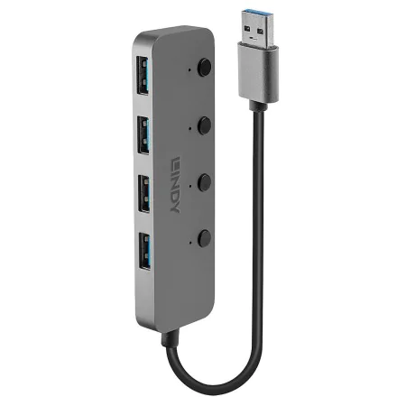 Hub USB LINDY Negro Gris (1 unidad) de LINDY, Hubs de red - Ref: S7717121, Precio: 28,40 €, Descuento: %