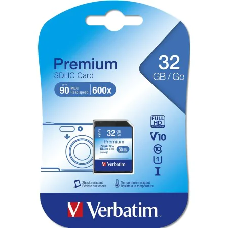 Carte Mémoire SD Verbatim PREMIUM SDHC C10/U1 32 GB de Verbatim, Cartes mémoire - Réf : S7717272, Prix : 9,60 €, Remise : %