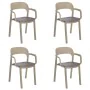 Silla de Jardín Garbar Ona Marrón Beige Chocolate Arena Polipropileno 56 x 79 x 52 cm 56 x 52 x 79 cm 4 Unidades (4 Piezas) d...