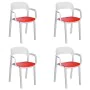 Silla de Jardín Garbar Ona Blanco Rojo Polipropileno 56 x 79 x 52 cm 56 x 52 x 79 cm 4 Unidades (4 Piezas) de Garbar, Sillas ...