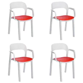 Chaise de jardin Garbar Ona Blanc Rouge polypropylène 56 x 79 x 52 cm 56 x 52 x 79 cm 4 Unités (4 Pièces) de Garbar, Chaises ...