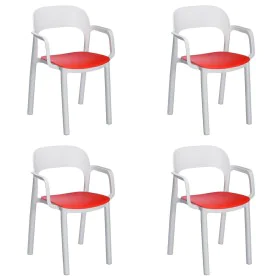 Silla de Jardín Garbar Ona Blanco Rojo Polipropileno 56 x 79 x 52 cm 56 x 52 x 79 cm 4 Unidades (4 Piezas) de Garbar, Sillas ...