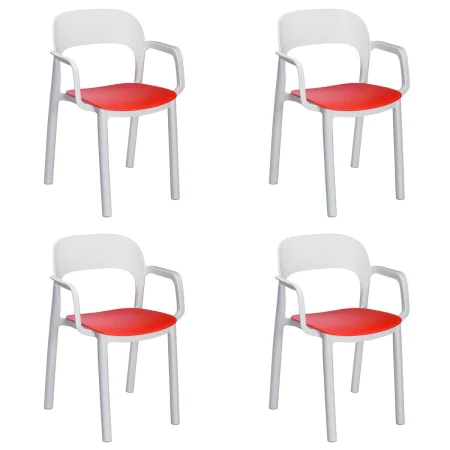 Silla de Jardín Garbar Ona Blanco Rojo Polipropileno 56 x 79 x 52 cm 56 x 52 x 79 cm 4 Unidades (4 Piezas) de Garbar, Sillas ...