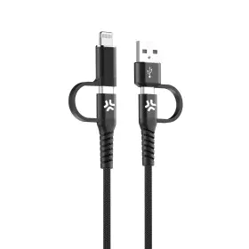 USB-Kabel auf USB-C und Lightning Celly USBC4IN1BK Schwarz 2 m von Celly, USB-Kabel - Ref: S77185209, Preis: 23,78 €, Rabatt: %