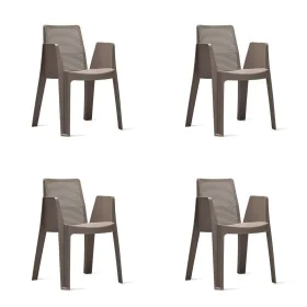 Garden chair Garbar Play Brown Chocolate polypropylene 57 x 78 x 54 cm 57 x 54 x 78 cm 4 Units (4 Pieces) by Garbar, Garden D...