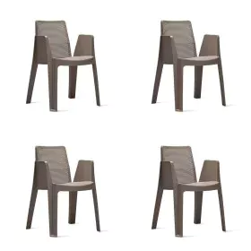 Garden chair Garbar Play Brown Chocolate polypropylene 57 x 78 x 54 cm 57 x 54 x 78 cm 4 Units (4 Pieces) by Garbar, Garden D...