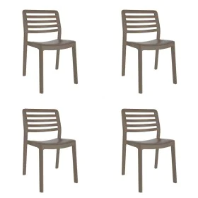 Garden chair Garbar Wind Brown Chocolate polypropylene 50 x 78 x 54 cm 50 x 54 x 78 cm 4 Units (4 Pieces) by Garbar, Garden D...