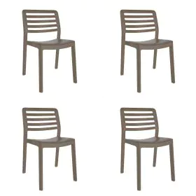 Garden chair Garbar Wind Brown Chocolate polypropylene 50 x 78 x 54 cm 50 x 54 x 78 cm 4 Units (4 Pieces) by Garbar, Garden D...