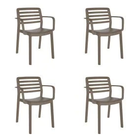 Garden chair Garbar Wind Brown Chocolate polypropylene 58 x 78 x 54 cm 58 x 54 x 78 cm 4 Units (4 Pieces) by Garbar, Garden D...