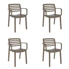 Garden chair Garbar Wind Brown Chocolate polypropylene 58 x 78 x 54 cm 58 x 54 x 78 cm 4 Units (4 Pieces) by Garbar, Garden D...