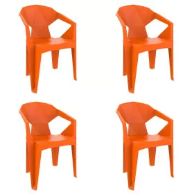 Garden chair Garbar Delta Orange polypropylene 53 x 80 x 55 cm 53 x 55 x 80 cm 4 Units (4 Pieces) by Garbar, Garden Dining Ch...