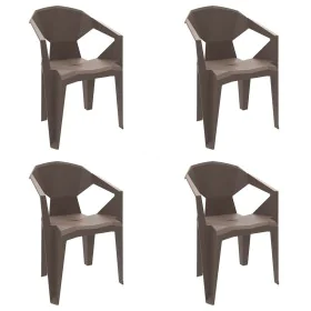 Silla de Jardín Garbar Delta Marrón Chocolate Polipropileno 53 x 80 x 55 cm 53 x 55 x 80 cm 4 Unidades (4 Piezas) de Garbar, ...