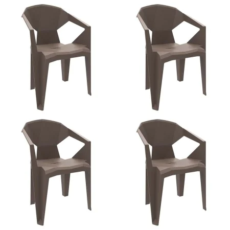 Silla de Jardín Garbar Delta Marrón Chocolate Polipropileno 53 x 80 x 55 cm 53 x 55 x 80 cm 4 Unidades (4 Piezas) de Garbar, ...