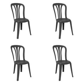 Garden chair Garbar Garrotxa Anthracite polypropylene 43 x 52 x 89 cm 4 Units (4 Pieces) by Garbar, Garden Dining Chairs - Re...