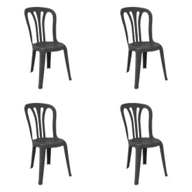 Garden chair Garbar Garrotxa Anthracite polypropylene 43 x 52 x 89 cm 4 Units (4 Pieces) by Garbar, Garden Dining Chairs - Re...