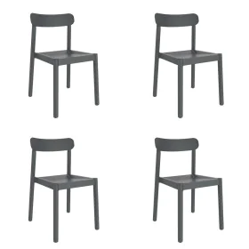 Garden chair Garbar Elba Dark grey polypropylene 50 x 53 x 80 cm 4 Units (4 Pieces) by Garbar, Garden Dining Chairs - Ref: D1...