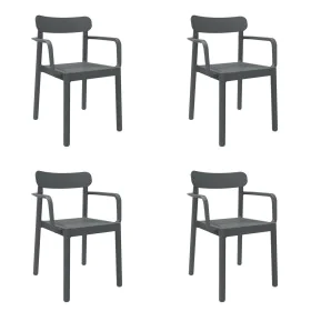 Garden chair Garbar Elba Dark grey polypropylene 56 x 53 x 80 cm 4 Units (4 Pieces) by Garbar, Garden Dining Chairs - Ref: D1...