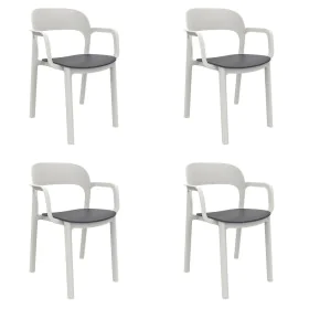 Garden chair Garbar Ona White Dark grey polypropylene 56 x 79 x 52 cm 56 x 52 x 79 cm 4 Units (4 Pieces) by Garbar, Garden Di...